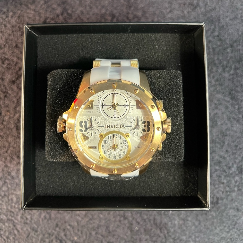 Invicta CoalitionForces Sniper Men’s Watch-50mm MOD-50218 Gold&White(NWT) Rare!!